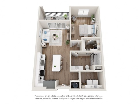 Floor plan for 1 bed, 1 bath, 786 sqft